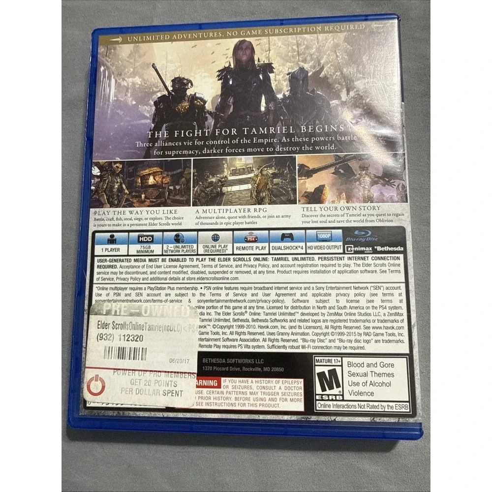 The Elder Scrolls Online: Tamriel Unlimited (Sony PlayStation 4, 2015)